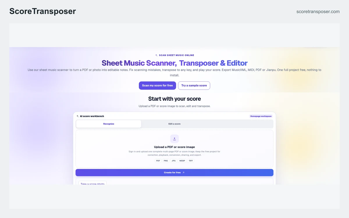 ScoreTransposer screenshot